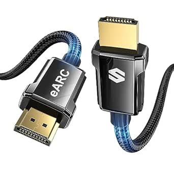 Silkland 8K HDMI ARC/eARC Cable 2.1 for Soundbar 1.5ft, 8K@60Hz, 4K@120Hz High Speed HDMI Cord for Gaming, 48Gbps, HDR10, HDCP 2.2&2.3 Compatible for Vizio Samsung Bose Sound bar, UHD TV, Blu-ray