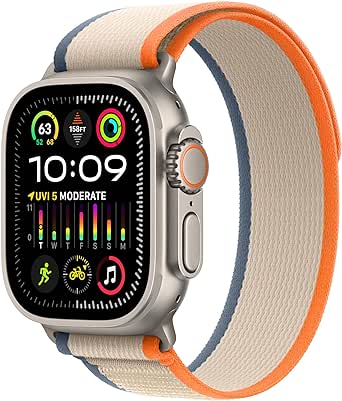 Apple Watch Ultra 2 [GPS   Cellular 49mm] Smartwatch with Rugged Titanium Case & Orange/Beige Trail Loop S/M. Fitness Tracker, Precision GPS, Action Button, Extra-Long Battery Life, Carbon Neutral