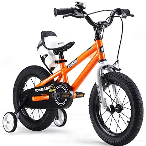 Royalbaby freestyle boy’s girl’s kids children child bike bicycle 6 colours, 12”, 14”, 16”, 18” with stabilisers, water bottle and holder.