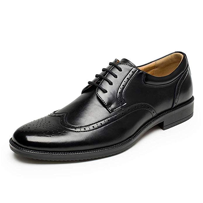 Mens Leather Oxford Dress Shoes for Prince Classic Modern Business Casual Lace-up【New 2019】