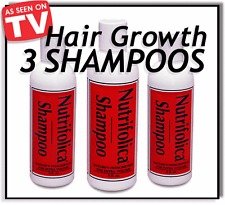3 Nutrifolica Hair Regrowth Growth Shampoo Naturaly Stop Hair Loss Thin Hair and Grow Hair