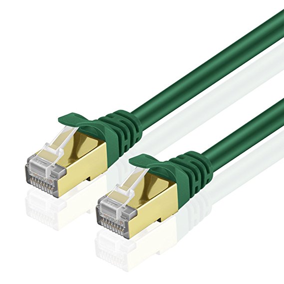 TNP Products TNP Cat6 Ethernet Patch Cable - Professional Gold Plated Snagless RJ45 Connector Computer Networking LAN Wire Cord Plug Premium Shielded Twisted Pair (6FT, Green)