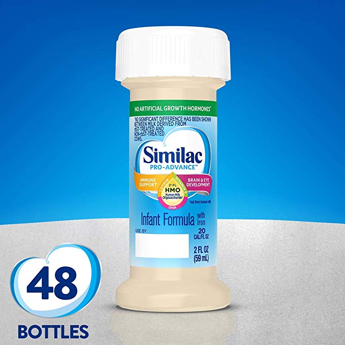 Similac Pro-Advance Infant Formula with 2'-FL Human Milk Oligosaccharide (HMO) for Immune Support, Ready to Drink Bottles, 2 fl oz (48 Count)