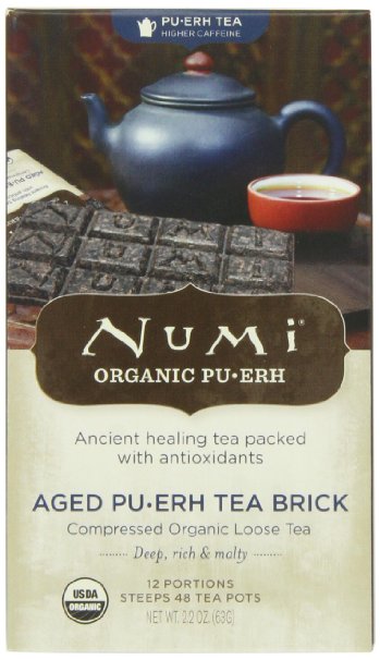 Numi Aged Pu-erh Tea Brick, 12 Portion Brick, 2.2 Ounce