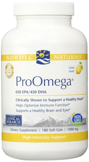 Nordic Naturals Proomega 1000 mg Softgels, Lemon, 180 Count