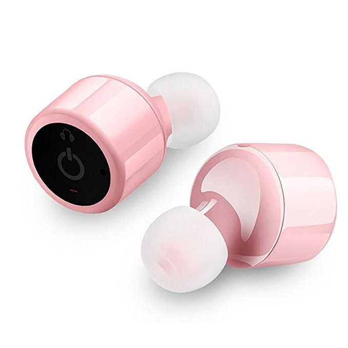 Wireless Bluetooth Earphone, Bodecin TWS Twins Wireless Bluetooth Mini Invisible Earbuds V4.1 Stereo Surround Sound In-Ear Headset With Microphone for iPhone, Samsung, Android, Smartphones & Tablets(Red)