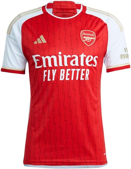 adidas Men's Soccer Arsenal 23/24 Home Jersey - Lightning Bolts and Gold Details, AEROREADY Technology