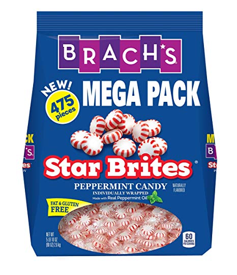 Brach's Star Brites Peppermint Starlight Mints Hard Candy, 5.6 Pound Value Pack
