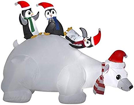Gemmy 6' Airblown Polar Bear Family Scene Christmas Inflatable