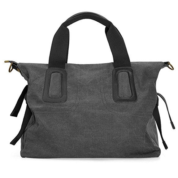 BMC Womens Canvas Material Double Top Handle Large Shopper Tote Handbag
