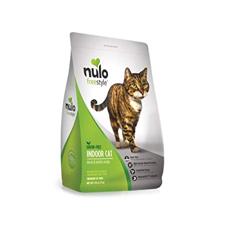 Nulo Grain Free Dry Indoor or Adult Trim Cat Food with BC30 Probiotic, Salmon or Duck & Lentils Recipe - 5 or 12 lb Bag