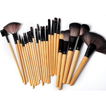 Spritech(TM) 24pcs Premium Synthetic Professional Cosmetic Makeup Brush Set with Bag Burlywood