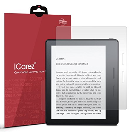 iCarez Anti Glare (Matte) Screen Protector for Kindle Oasis [ Unique Hinge Install Method With Kits ] 2-PacK with Lifetime Replacement Warranty