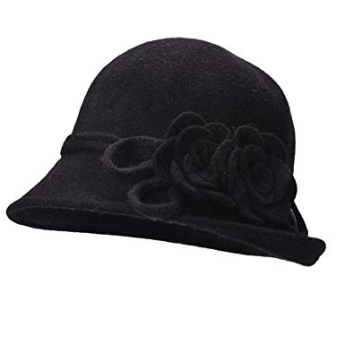Lawliet Womens Retro Collapsible Soft Knit Wool Cloche Hat Bucket Flower A466