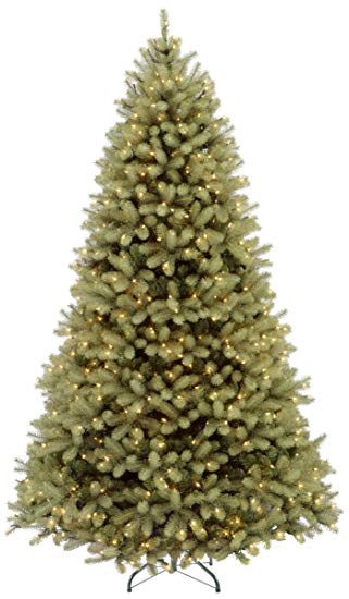 National Tree 9 Foot "Feel Real" Downswept Douglas Fir Tree with 900 Dual LED Lights and On/Off Switch, Hinged (PEDD1-312LD-90X)