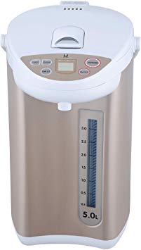 Panda Electric Hot Water Boiler and Warmer, 5.0 Liter Hot Water Dispenser Gold/White, BM-50ASD4
