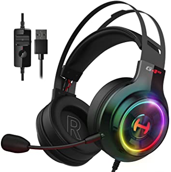 Edifier G4 TE Gaming Headset for PC, PS4, 7.1 Surround Sound Gaming Headphones with Noise Canceling Microphone USB Over-Ear Headphone Wired with RGB Light 50mm Driver for Mac, Laptop, Pink (Black)