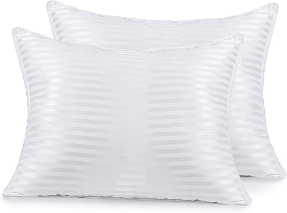 Acanva Bed Pillows for Sleeping 2 Pack,Premium Fluffy and Soft Down-Like Polyester Fiber Filled, Perfect for Back, Stomach & Side Sleepers, Queen Size (Pack of 2), White 2 Count