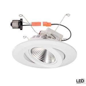 Commercial Electric 6 in Recessed White Gimbal LED Trim