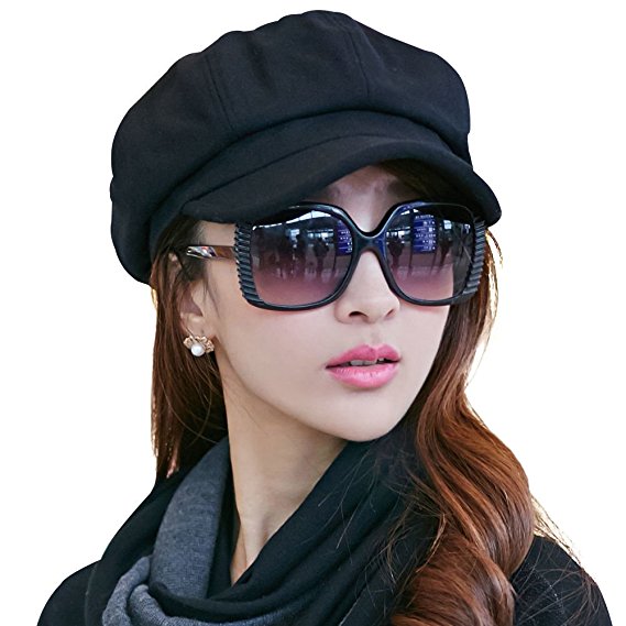 Siggi Womens Visor Beret Newsboy Hat Cap for Ladies Merino Wool