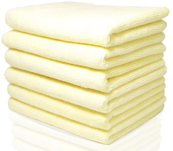 Royal Microfiber Cleaning Cloth Set - 6 Towels Combo Pack - Highly Absorbent Ultra Soft and Reusable - Lint Free and Streak Free 24 x 16