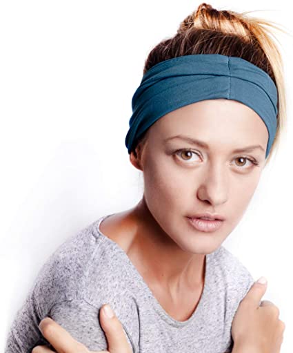 BLOM Original Headbands For Women. 6" Multi Style Design for Yoga Workout Running Athletic. Wear Wide Turban Knotted. Ethically Made in Bali.
