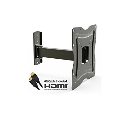 Full Motion TV Wall Mount for 10"-50" TVs with Tilt and Swivel Articulating Arm and HDMI Cable