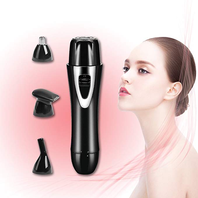 Painless Facial Hair Removal with Built-in Charge Cable,Nose&Eyebrow Trimmer