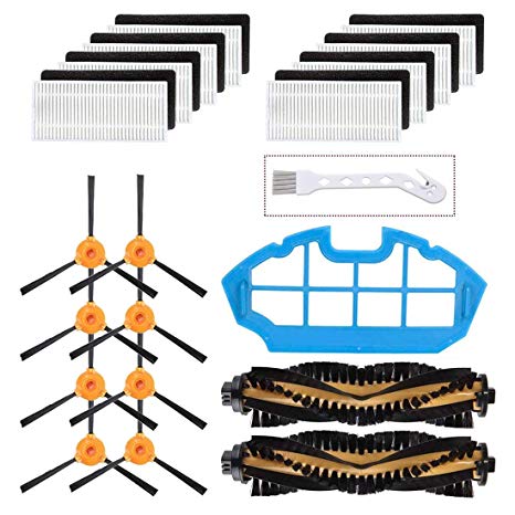 Mochenli Replacement Parts Accessories for DEEBOT N79 N79s Robotic Vacuum Cleaner,8 Side Brushes,8 Filters,2 Main Brushes, 1 Primary Filter Accessories Replacment Parts Kit