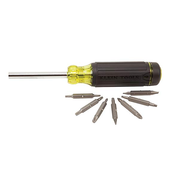 Klein Tools 32292 15-In-1 Multi-Bit HVAC Screwdriver with 14 Screwdriver tips and a 1/4-Inch Nut Driver