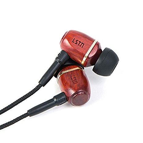LSTN Bowerys Cherry Wood Noise Isolating Earbuds with In-line Microphone