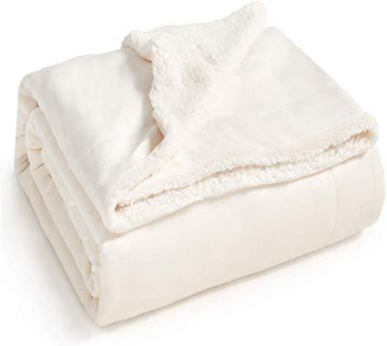 Bedsure Sherpa Fleece Blanket Throw Size Off White Plush Throw Blanket Fuzzy Soft Blanket Microfiber