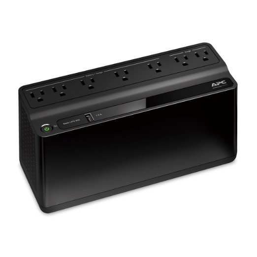 APC BE600M1 Back-UPS 600VA 7-outlet Uninterruptible Power Supply (UPS) with USB Charging Port