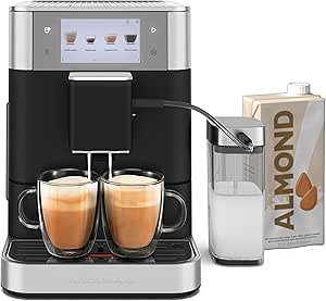 KitchenAid Fully Automatic Espresso Machine KF8 with Milk Attachment & Plant Based Milk Options, KES8558BK, Cast Iron Black