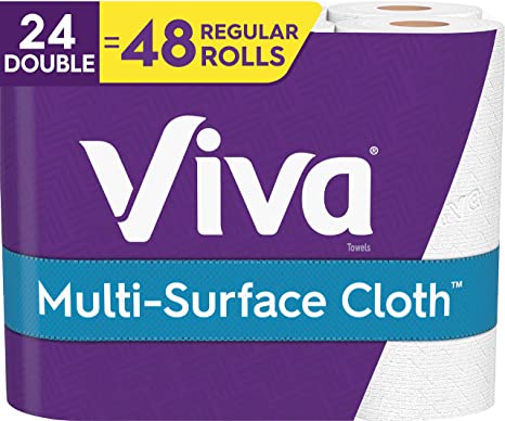 Viva Multi-Surface Cloth Choose-A-Sheet Kitchen Paper Towels, White, 24 Double Rolls (110 Sheets per Roll)
