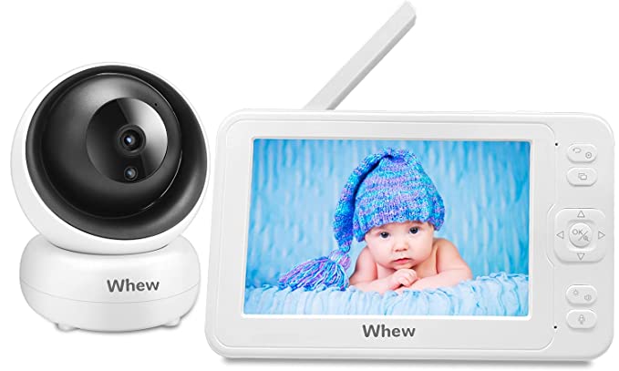 Baby Monitor, Whew 5" HD IPS Screen 1080P Video Baby Monitor, Video Recording Playback, Night Vision, VOX Activation, Two-Way Audio, Lullabies, Temperature Sensor, Ideal for New Moms