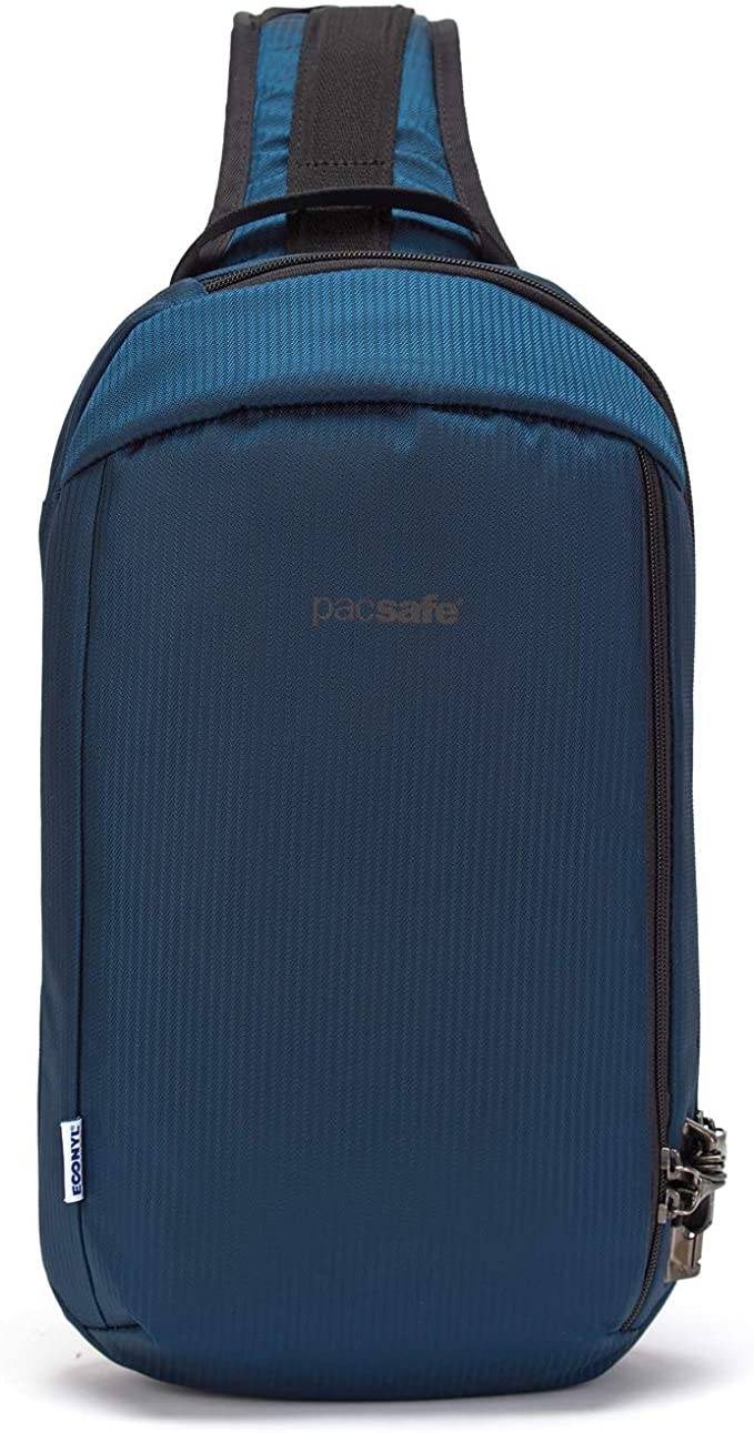 PacSafe Vibe 325 10L Anti Theft Slingpack/Crossbody-Fits 13" Laptop, ECONYL Ocean, 10 Liter