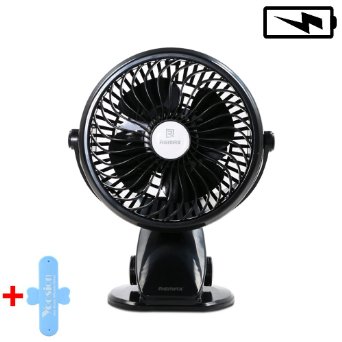 REMAX USB Rechargeable Fan Clip on Desk Electric Cooling 2200 mAh Lithium Battery 4 Blades Portable Fan