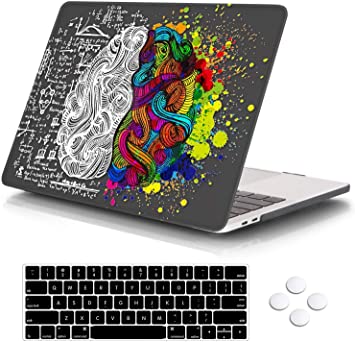 DQQH MacBook Pro 13 Inch Case 2020 Release A2338 M1/A2289/A2251, Rubberized Plastic Hard Shell with Keyboard Cover for New Apple Mac Pro 13 inch, Brain