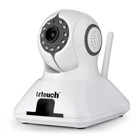 iZtouch IZSP-006 Black 1280x720P HD H.264 Wireless/Wired IP Camera with Two-Way Audio IR-Cut Filter Nithgt Vision Pan/Tilt Control QR Code Scan Phone remote monitoring supported