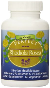 Perfect Rhodiola Rosea - Freeze Dried 100 Wild-crafted Siberian Rhodiola Rosea Root 60 Vegtable