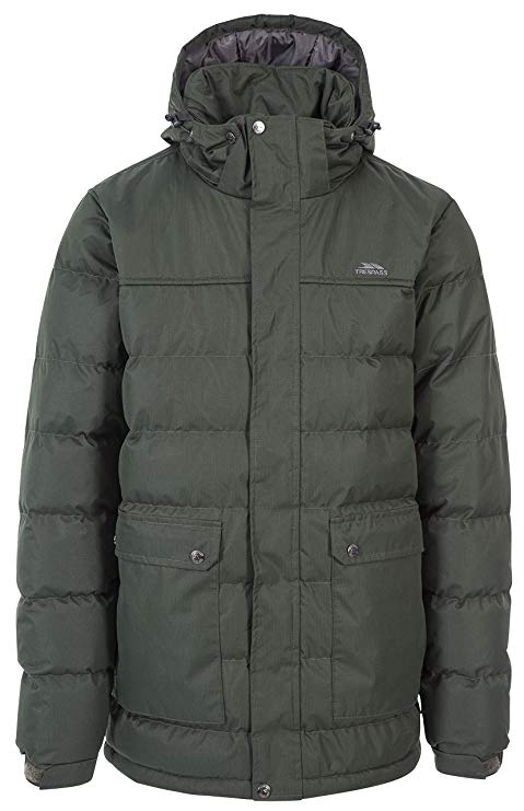 Trespass Men's Specter Warm Padded Waterproof Winter Jacket with Stud Off Hood