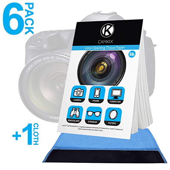 Camkix Lens Cleaning Paper Tissue 6x booklets/300 sheets   Double Sided Cleaning Cloth - Lens Cleaning Paper for Use on Camera Lenses - Double-Sided Cleaning Cloth for Use on Electronic Screens