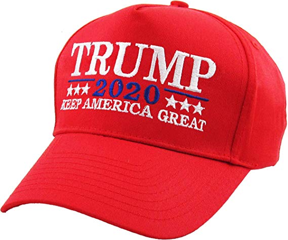 Make America Great Again Our President Donald Trump Slogan with USA Flag Cap Adjustable Baseball Hat Red