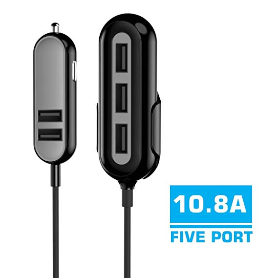 Portronics Car Power 4 POR-761 Car Charger with 5 USB Ports (Black)