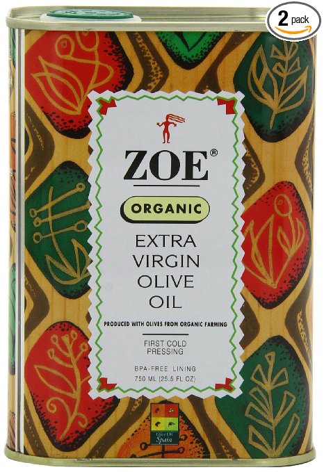 Zoe Organic Extra Virgin Olive Oil 255- Ounce tins Pack of 2