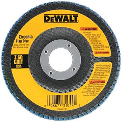 DEWALT DW8308 4-1/2-Inches x 7/8-Inches 60 Grit Zirconia Angle Grinder Flap Disc