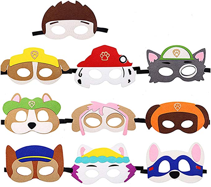 Dlazm Puppy Party Birthday Masks for Paw Patrol Toys-Party Supplies for Kids (Set of 10)
