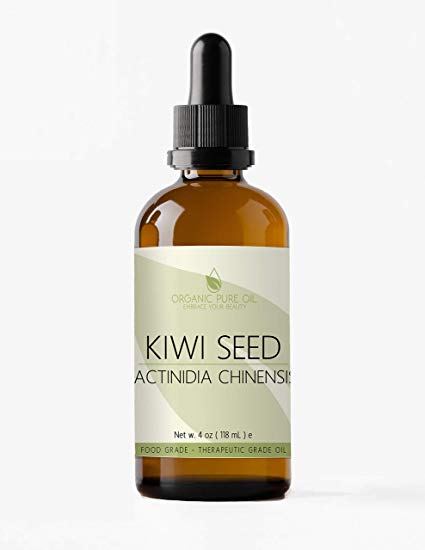 Kiwi Seed Oil 4 oz 100% Pure Natural Extra Virgin Unrefined Cold Pressed Premium Pharmaceutical Top Grade A for skin Body Hair Skin Rejuvenating By Organic Pure Oil
