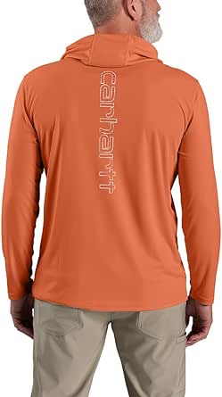 Carhartt Men's Force Sun Defender Lightweight Long-Sleeve Hooded Logo Graphic T-Shirt